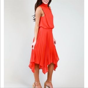 Black Orange Pleated wide cut dress 94033 main image 0
